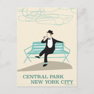 Cartão Postal Cartaz de viagem vintage Central Park Nova York