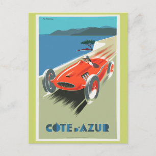 Cartão Postal Cartaz de Viagem Vintage Cote A Azur