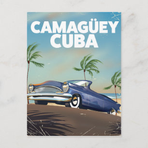 Cartão Postal Cartaz de viagem vintage cubano de Camagüey
