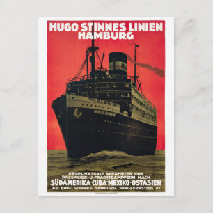 Cartão Postal Cartaz de Viagem Vintage da Alemanha Restaurado 19