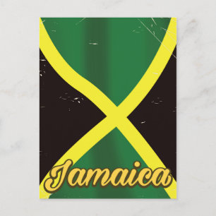 Cartão Postal cartaz de viagem vintage da bandeira da Jamaica