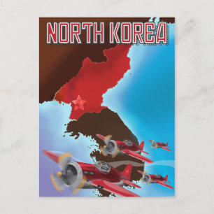 Cartão Postal Cartaz de viagem vintage da Coreia do Norte.
