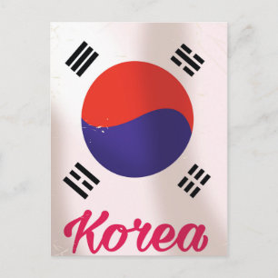 Cartão Postal Cartaz de viagem vintage da Coreia do Sul