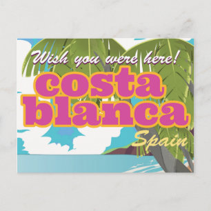 Cartão Postal cartaz de viagem vintage da costa de Valência