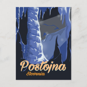Cartão Postal Cartaz de viagem vintage da Eslovênia Postojna