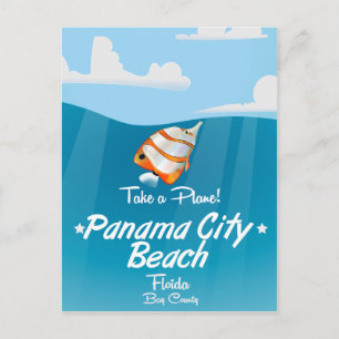 Cartão Postal Cartaz de viagem vintage da Praia da Cidade do Pan