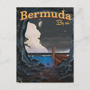 Cartão Postal Cartaz de viagem vintage das Bermudas