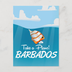 Cartão Postal cartaz de viagem vintage de Barbados