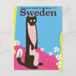 Cartão Postal Cartaz de viagem vintage de desenho animado da Sué