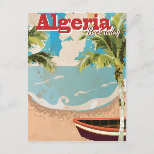 Cartão Postal Cartaz de viagem vintage de férias na Argélia.