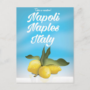 Cartão Postal Cartaz de viagem vintage de limões de Nápoles, Náp