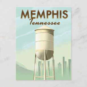 Cartão Postal Cartaz de viagem vintage de Memphis Tennessee