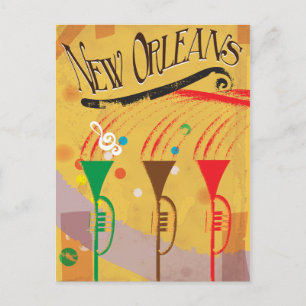 Cartão Postal Cartaz de viagem vintage de Nova Orleans