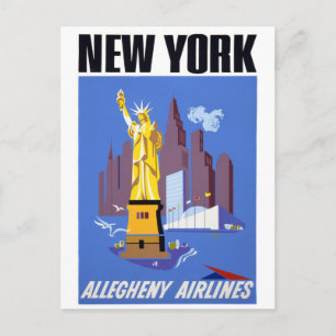 Cartão Postal Cartaz de Viagem Vintage de Nova York
