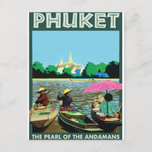 Cartão Postal Cartaz de viagem vintage de Phuket.