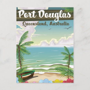 Cartão Postal Cartaz de viagem vintage de Port Douglas Austrália