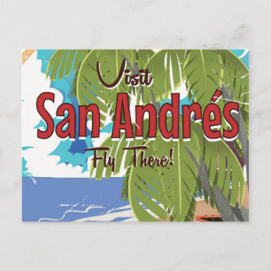 Cartão Postal cartaz de viagem vintage de San Andrés