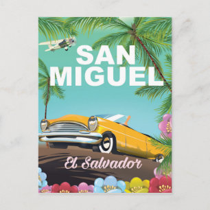 Cartão Postal Cartaz de viagem vintage de San Miguel El Salvador