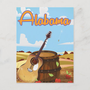 Cartão Postal cartaz de viagem vintage do Alabama