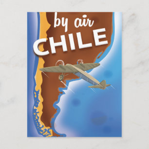 Cartão Postal Cartaz de viagem vintage do Chile