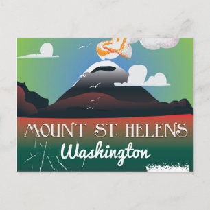Cartão Postal Cartaz de viagem vintage do Monte St. Helens.