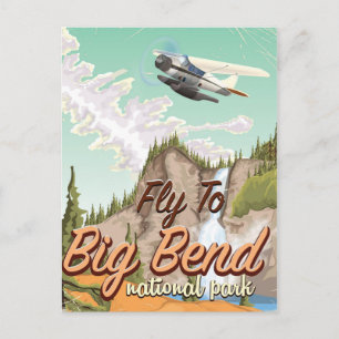 Cartão Postal cartaz de viagem vintage do parque nacional big be