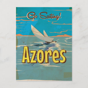 Cartão Postal Cartaz de viagem vintage dos Açores