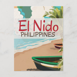 Cartão Postal Cartaz de viagem vintage El Nido Filipinas