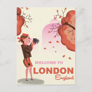 Cartão Postal Cartaz de viagem vintage Londres, Inglaterra