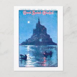 Cartão Postal Cartaz de Viagem Vintage Mont Saint-Michel
