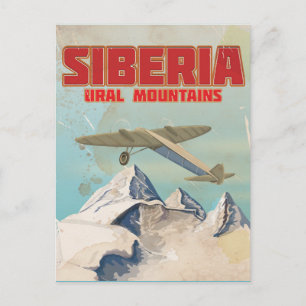 Cartão Postal cartaz de viagem vintage montanhas ural siberia