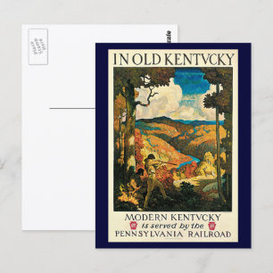 Cartão Postal Cartaz de viagem vintage NC Wyeth, No velho Kentuc