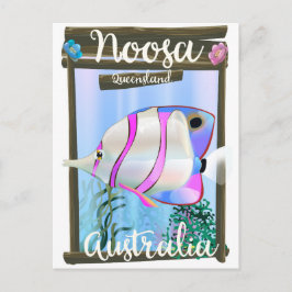 Cartão Postal Cartaz de viagem vintage Noosa Austrália