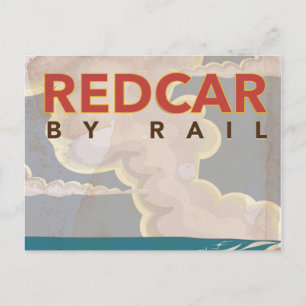 Cartão Postal Cartaz de viagem vintage Redcar