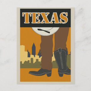 Cartão Postal Cartaz de Viagem Vintage Texas EUA