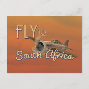 Cartão Postal Cartaz de Viagem Vintage Voar para a África do Sul