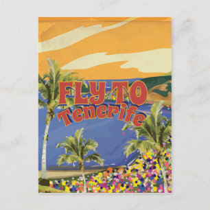 Cartão Postal Cartaz de Viagem Vintage Voar Para Tenerife