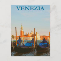 Cartaz de Viagens vintage de Veneza, Itália, Gondo