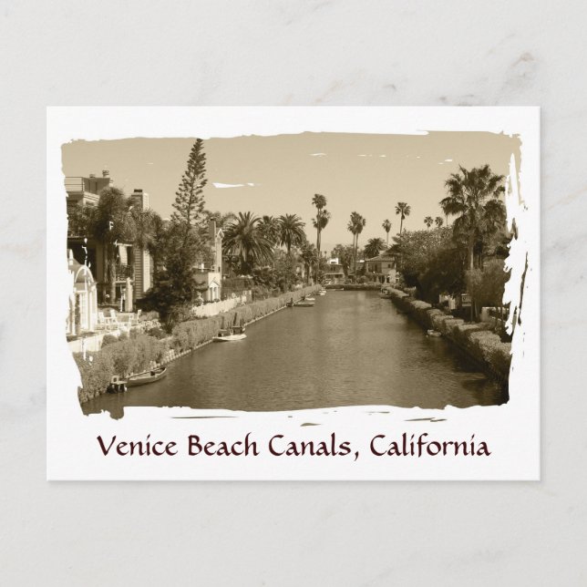 Cartão Postal Cartaz de Vintage Venice Beach Canals! (Frente)