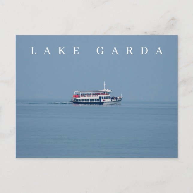 Cartão Postal Cartaz de vista de ferry no Lago Garda (Frente)