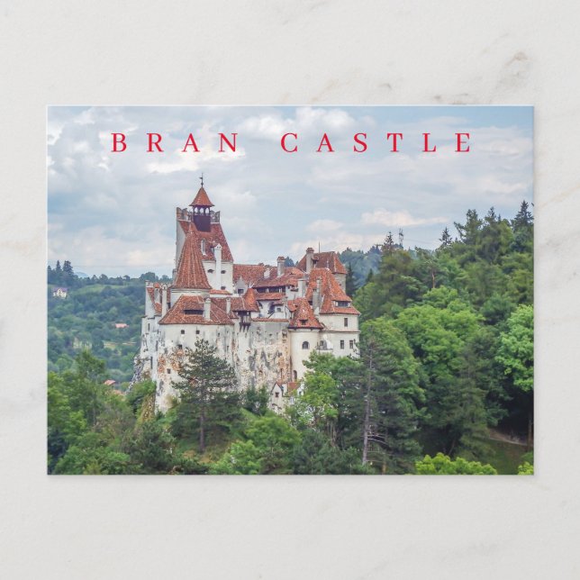 Cartão Postal Cartaz de vista do Castelo de Bran (Frente)