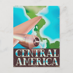 Cartão Postal Cartaz de voo antigo da América Central