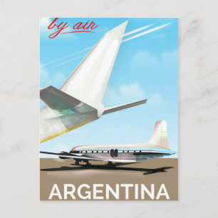 Cartão Postal Cartaz de voo vintage "By Air" da Argentina