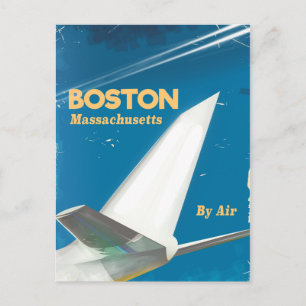 Cartão Postal Cartaz de voo vintage de Boston Massachusetts