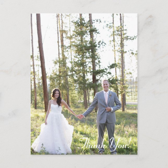 Cartão Postal Cartaz de Weding Obrigado (Frente)