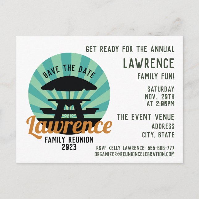 Cartão Postal Cartaz design de reunião de família (Frente)