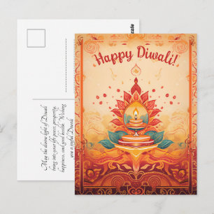 Cartão Postal Cartaz Diya Labo Diwali