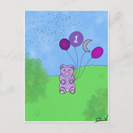 Cartão Postal Cartaz do 1º Ursinho de Borracha