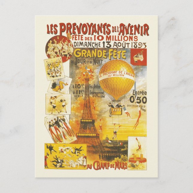 Cartão Postal Cartaz do Antique Grand Fete Fair Antigo (Frente)