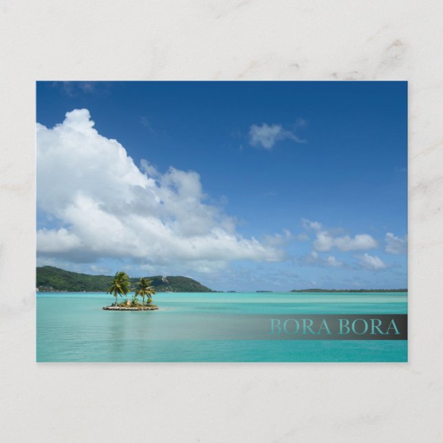 Cartão Postal Cartaz do bar da lagoa de Bora Bora (Frente)